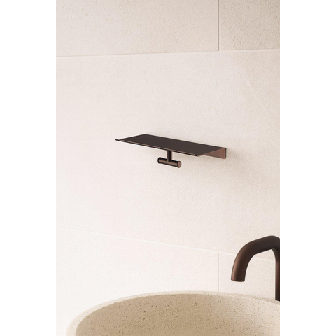 Hotbath &MORE Dubbele Handdoekhaak - voor planchet serie - PVD - geborsteld koper SW1245978