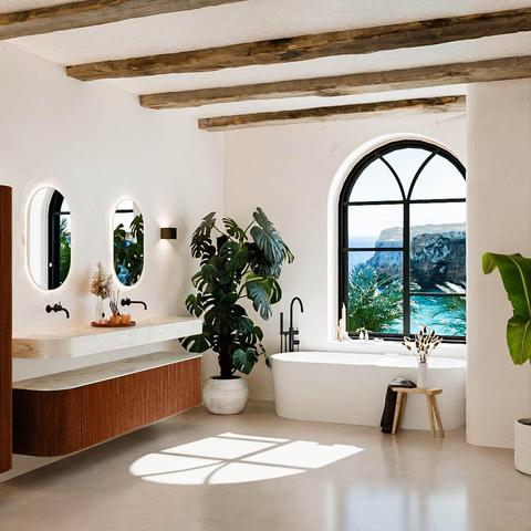MONDIAZ THOR-DLUX 200cm meuble de salle de bains arrondi gauche + droite couleur Ruby avec 2 tiroirs et 2 portes. Vasque suspendue CLOUD Double sans trou de robinet couleur Ostra. SW1466918