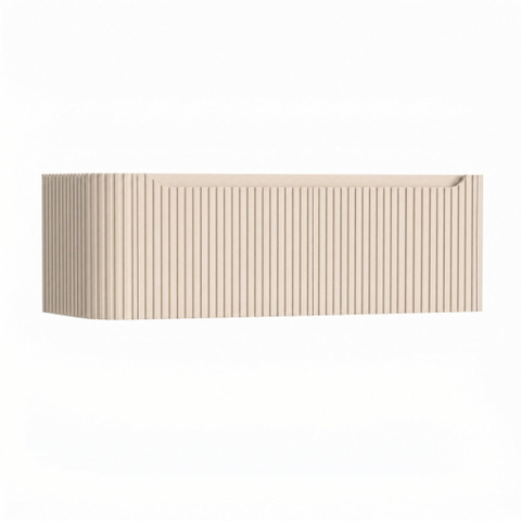 H&R Badmeubelen Juice Meuble sous-vasque - 120x45x40cm - angle gauche arrondi - 2 tiroirs - poignée intégrée - Merino SW1489826