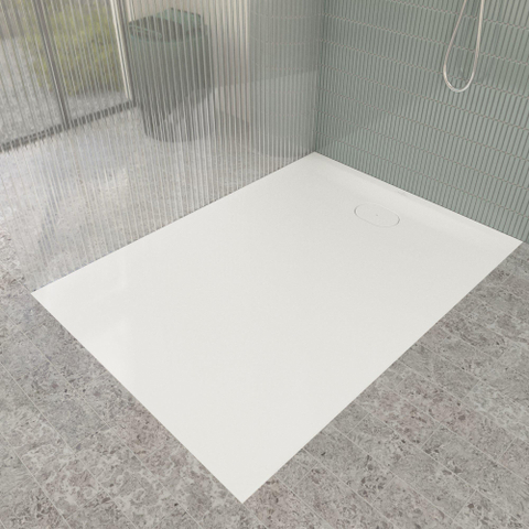 Villeroy & Boch Ecora douchebak - 140x100x3.5cm - afvoer korte zijde - white alpine (wit) SW1559017
