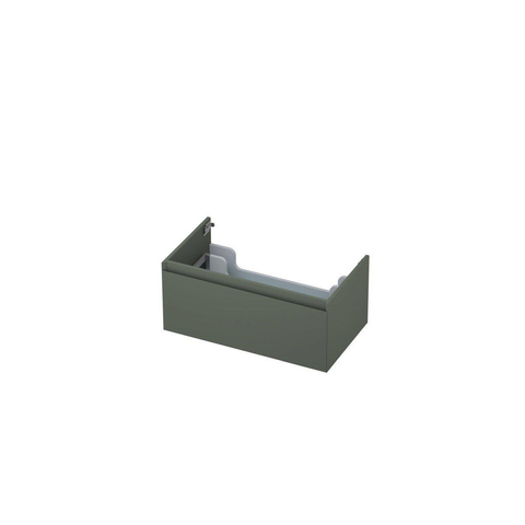 INK Wastafelonderkast - 80x45x35cm - 1 lade - greeploos - MDF lak - Mat beton groen SW416549