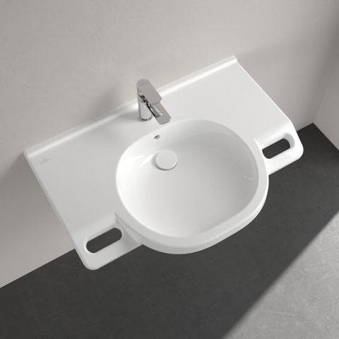 Villeroy & Boch Vicare medische wastafel - 80x55cm - 1 kraangat - met overloop CeramicPlus - White Alpine (glans wit) 1025046