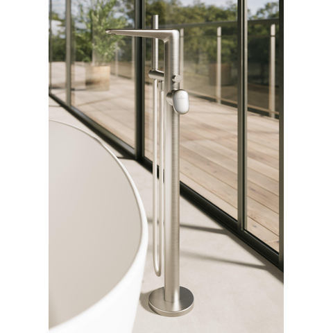Villeroy & Boch Antao 1 greeps staande badkraan - Brushed Nickel (rvs) SW974041