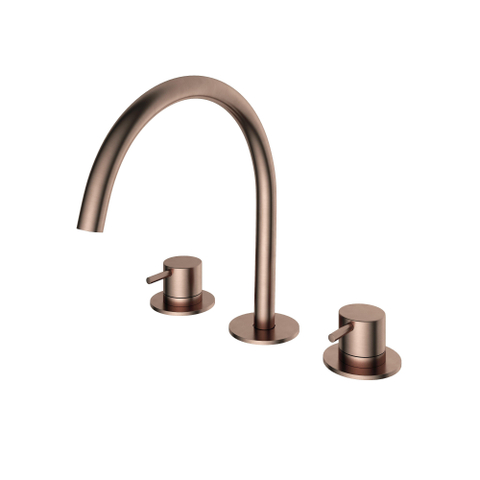 Hotbath Cobber Inbouw wastafelmengkraan - 1 functie - 2 knoppen - PVD - geborsteld koper SW440715
