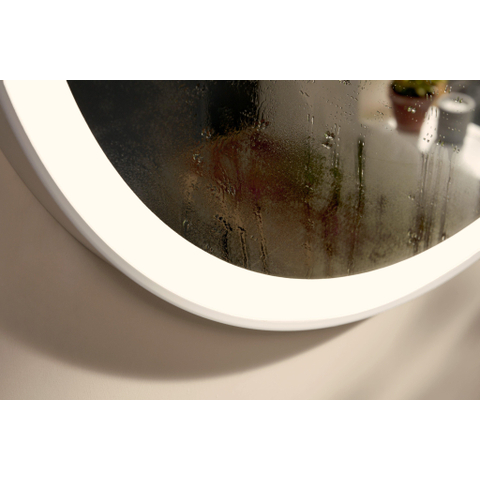 Hansgrohe Xarita Lite S Miroir - 70cm - rond - éclairage led - interrupteur mural - blanc mat SW1165021