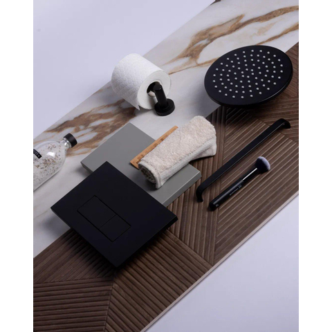 Geberit Duofix Element - UP320 - QeramiQ push bedieningsplaat - wand - 112cm - rechthoekige knoppen - kunststof - mat zwart SW976104