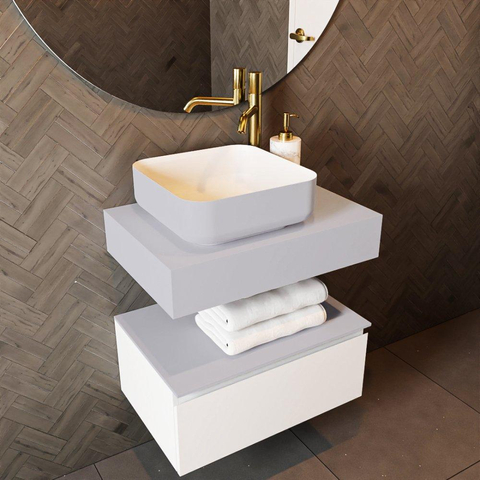 Mondiaz TOP 41 Topblad - 50x41x12cm - geschikt voor afdekplaat - Solid surface - Cale SW1024875