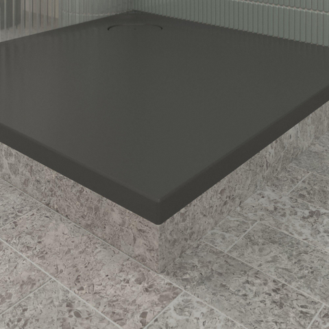 Villeroy & Boch Ecora douchebak - 90x90x3.5cm - hoekafvoer - anthracite (antraciet) SW1558874