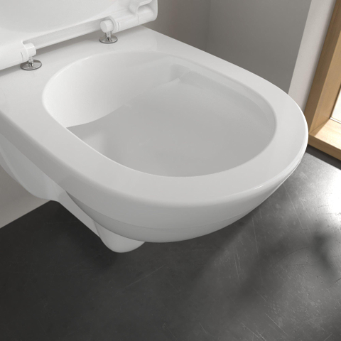 Villeroy & Boch Vicare O.novo Vita closetzitting - met deksel - met softclose - met greeprand - met quick release - White Alpine (glans wit) 1025073