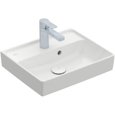 Villeroy & Boch Collaro fontein - 45x37cm - zonder overloop - 1 kraangat CeramicPlus - White Alpine (glans wit) SW358369