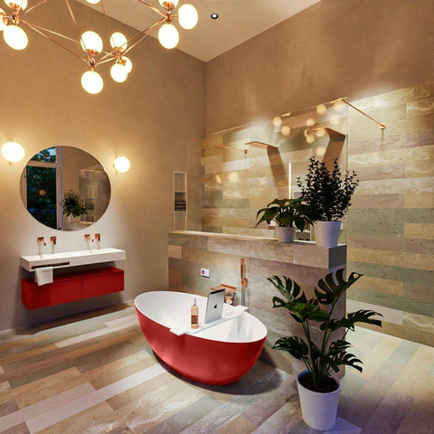 MONDIAZ FLOAT Baignoire autoportante - 170x80cm - Fire/talc SW491503