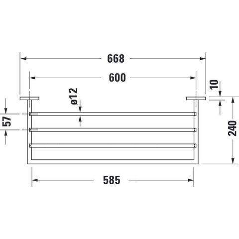 Duravit Karree Badhanddoekrek - 60 cm - hoogglans chroom SW55127