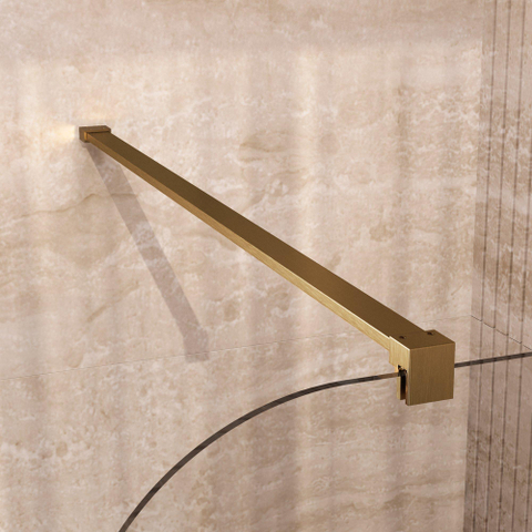 BRAUER Orion Paroi de douche à l'italienne - 90x200cm - verre transparent - revêtement en verre - PVD - Or brossé SW1476005