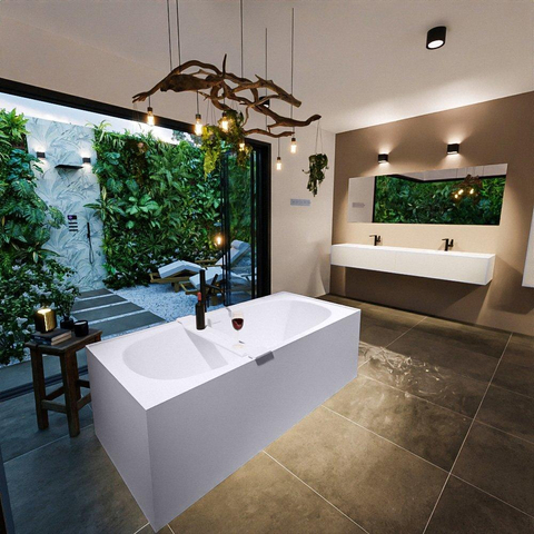 MONDIAZ FREEZE Baignoire îlot - 180x85cm - Cale SW491486
