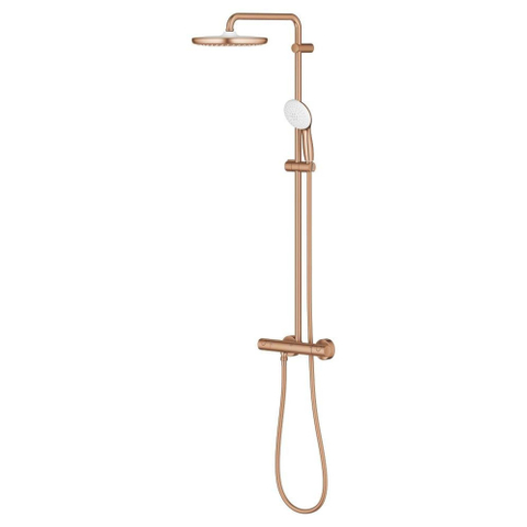 GROHE Tempesta 250 doucheset - met thermostaat wand - geborsteld warm sunset (koper) SW1587938