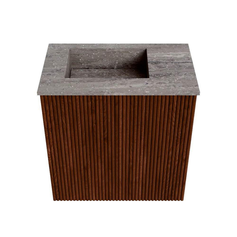 Mondiaz JOYA-DLUX Meuble de salle de bains 40cm - couleur Ruby - Vasque FAYE position Gauche 1 trou de robinet couleur Oza SW1425484