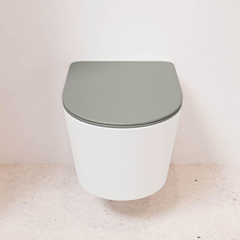 Mondiaz LAVIE hangtoilet – spoelrandloos – 36 x 53 cm – met softclose zitting – Talc (wit), zitting Smoke (lichtbruin) SW1208737