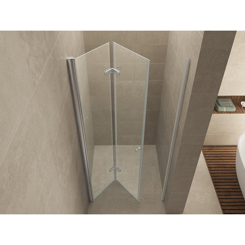 Wiesbaden Maki Nisdeur vouwbaar links - 90x200cm - 8mm - nano helder glas - chroom SW95430