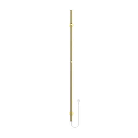 Belrad Rod handdoekradiator - 6.3x150cm - elektrisch - 60 watt - geborsteld goud SW1218426
