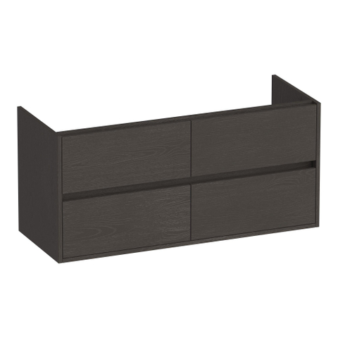 BRAUER Adore meuble de salle de bains - 120x46x55cm - 4 tiroirs à fermeture douce - sans poignée - 2 découpes pour siphon - Timber Anthracite SW1198301