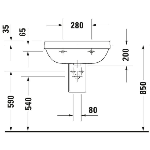 Duravit Starck 3 Philippe Starck - 3 wastafel - 65x48cm - wondergliss - wit 0312576