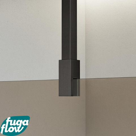 FugaFlow Eccelente Vetro inloopdouche badkamer - 100x200cm - rookglas - plafondarm - gunmetal SW1124497