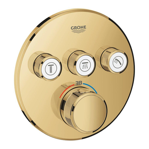Grohe Grohtherm SmartControl Inbouwkraan - thermostatisch - met omstel voor 3 functies - rond - cool sunrise (goud) SW354761