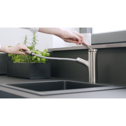 Hansgrohe Zesis M33 eengreeps keukenmengkraan 150 uittrekbare vuistdouche 2jet sBox lite rvs look SW1077753