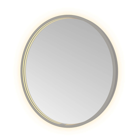 Hotbath &MORE Spiegel Round - diameter 60cm - direct en indirect LED - spiegelverwarming - dimbaar - met afstandsbediening - PVD - geborsteld gunmetal antraciet SW1245866