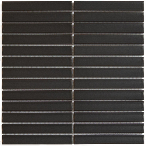 The Mosaic Factory Sevilla mozaïektegel - 30x30cm - 8mm - rechthoek - mat carbon gray (antraciet) SW1015076