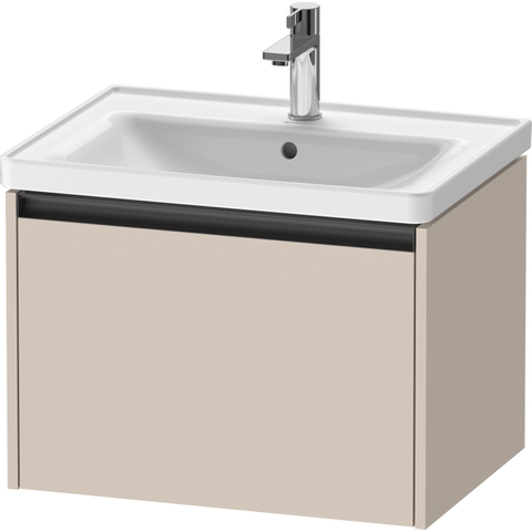 Duravit Ketho.2 Wastafelonderbouwkast - met 1 lade - 63.4x45.5x44cm - met greep antraciet - taupe mat SW772019