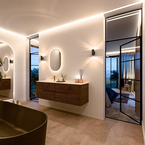 Mondiaz CIRO-DLUX Meuble de salle de bains - 160x45x50cm - Plan vasque solid surface Nata - 1 lavabo à gauche - 1 trou de robinet - 4 tiroirs - Dusk SW1533239