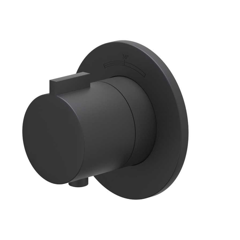 IVY Pact Partie apparente - pour mitigeur thermostatique encastré - Symmetry - rosace ronde - Noir mat PED SW1031030