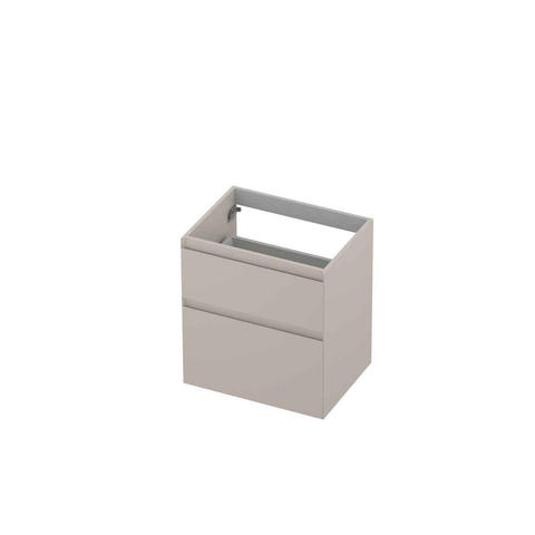 INK Wastafelonderkast - 60x45x65cm - 2 lades - greeploos - MDF lak - Mat kasjmier grijs SW798202