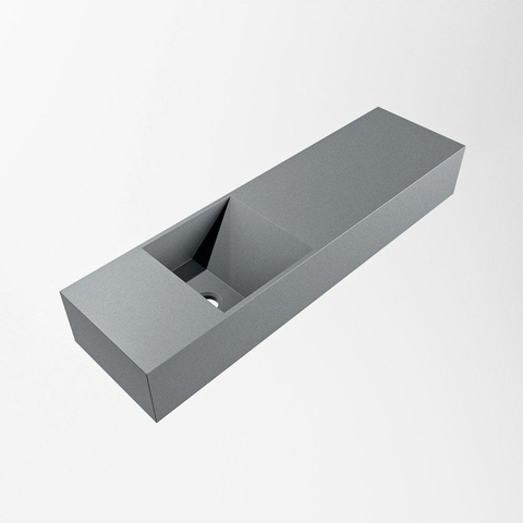 MONDIAZ TYNE lave-mains - 80x23x12cm - vasque gauche - sans trou robinet - plata (argent) SW1026155