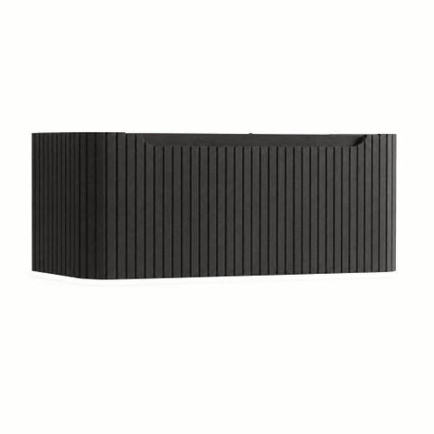 H&R Badmeubelen Juice Wastafelonderkast - 100x45x40cm - afgeronde hoeken - 3D-front - 1 lade - geïntegreerde greep - basalt SW1259193