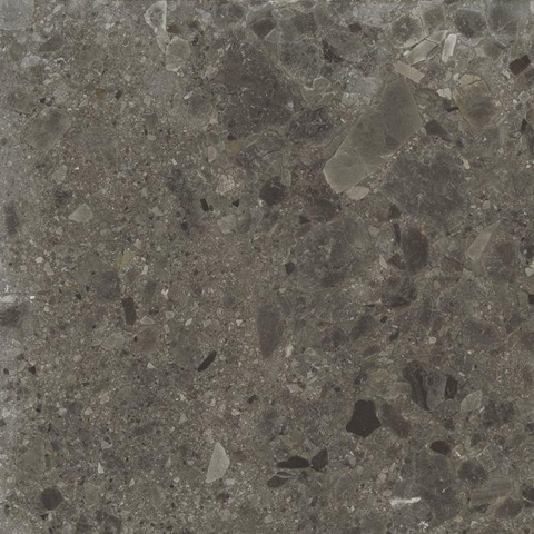 ÉCHANTILLON Terravito Mareno carreau mural et de sol - 60x60cm - 9.5mm - Carré - rectifié - Terrazzo - Noir mat SW736013