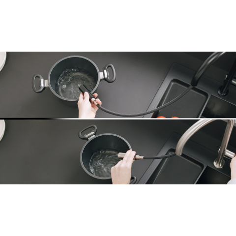 Hansgrohe Talis m54 1 greeps keukenkraan - 210 uittrekbare vdche - 2 straalsoorten - rvs look SW528848