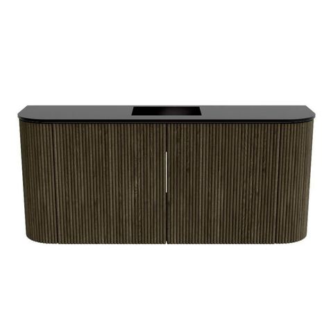 Mondiaz JOYA 93.2cm meuble de salle de bains - arrondi gauche et droit couleur Shadow - Vasque FAYE position Milieu Sans trou de robinet couleur Urban SW1421569