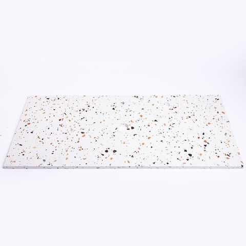 Saniclass Tops Plan de toilette - 100x1.8x46cm - 1 évacuation - 1 trou de robinet - Terrazzo SW915232