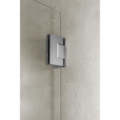 Fortifura Galeria Douchecabine - 100x80x200cm - scharnieren - deurgreep - vlak - gesatineerd veiligheidsglas - PVD - geborsteld RVS SW1222249