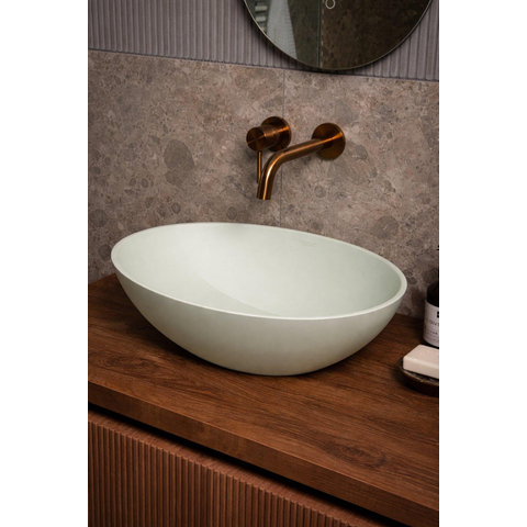 Zeza Element Waskom - 51x35.5x14.2 - solid surface - glans groen OUTLETSTORE STORE43359