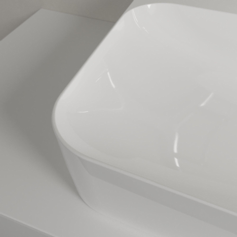 Villeroy & Boch finion wastafel onderzijde - geslepen - met 2 kraangaten - 100x47cm CeramicPlus - zonder overloop - White Alpine (glans wit) SW106498