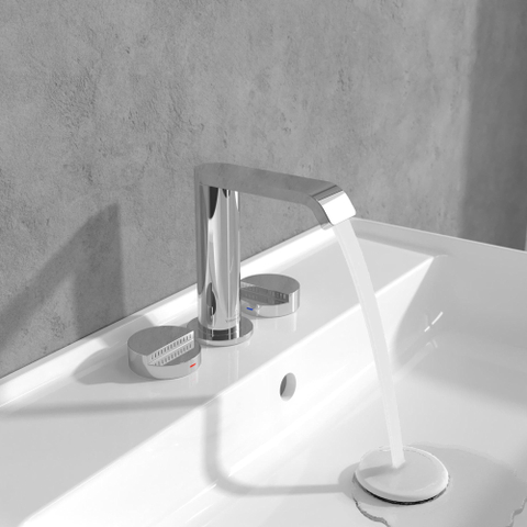 Villeroy & Boch Dawn wastafeluitloop set - zonder pop up afvoergarnituur - wandmontage afbouwdeel - hoogglans chroom SW974306