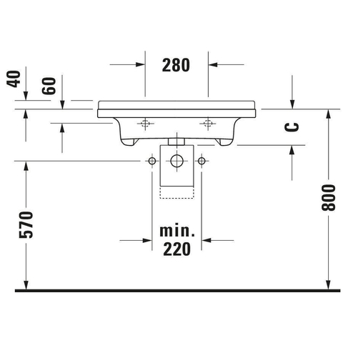 Duravit Starck 3 Wastafel - 60x54.5cm zo/kraangat - wit SW117177