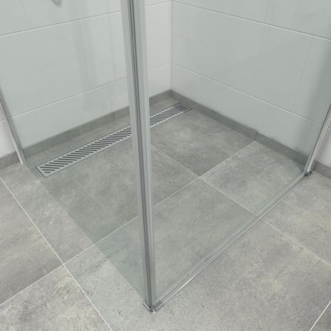 Marenza Neptune Cabine de douche - 1 porte battante - Paroi latérale - 90x90x200cm - Verre de sécurité 6mm - anti-calcaire - chrome SW238231