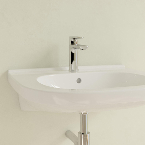 Villeroy & Boch Vicare O.novo Vita wastafel Vita - met 1 kraangat - met overloop - 60x55cm CeramicPlus - White Alpine (glans wit) 1025050