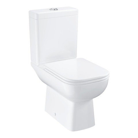 Grohe Start Edge Pack WC sur pied - 38.4x66.8x82.5cm - sans bride - avec réservoir - arrivée en dessous - abattant softclose et quickrelease - Blanc SW878153