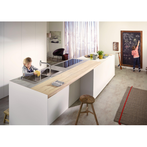 Hansgrohe Metris Select M71 2-gats - 1 greeps keukenkraan - met uittrekbare. vuistdouche - hoogglans chroom SW541876