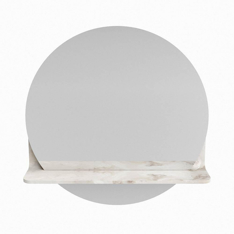 Mondiaz SPOT miroir – Ø 50 cm – avec tablette – Frappe (marbre beige) SW1235629